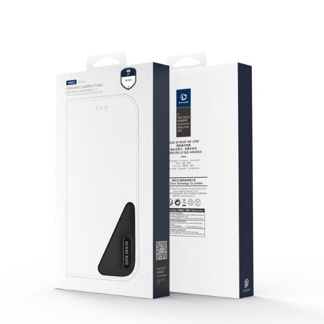 Dux Ducis - iPhone 16e Hülle - Handy Leder Case - Hivo Series - schwarz