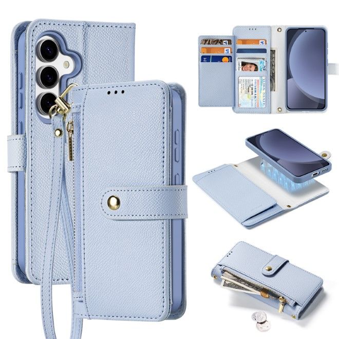 Dux Ducis - Samsung Galaxy S25+ Hülle - Kunstleder Bookcover - MagSafe kompatibel - Lawa Series - hellblau