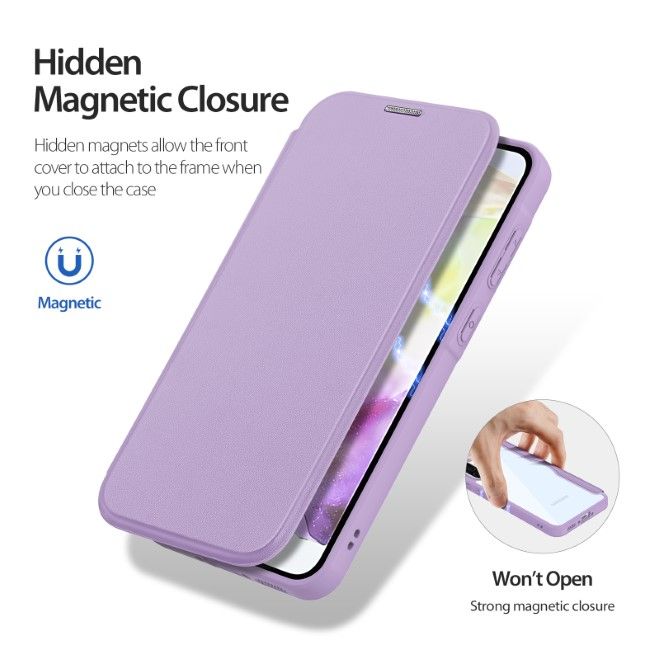 Dux Ducis - Samsung Galaxy A36 5G / A56 5G Hülle - Leder Bookcover mit Standfunktion - Skin X Pro Series - purpur
