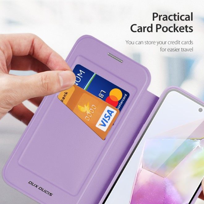 Dux Ducis - Samsung Galaxy A36 5G / A56 5G Hülle - Leder Bookcover mit Standfunktion - Skin X Pro Series - purpur