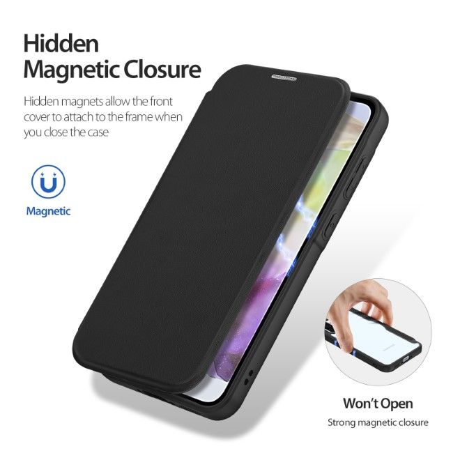 Dux Ducis - Samsung Galaxy A36 5G / A56 5G Hülle - Leder Bookcover mit Standfunktion - Skin X Pro Series - schwarz