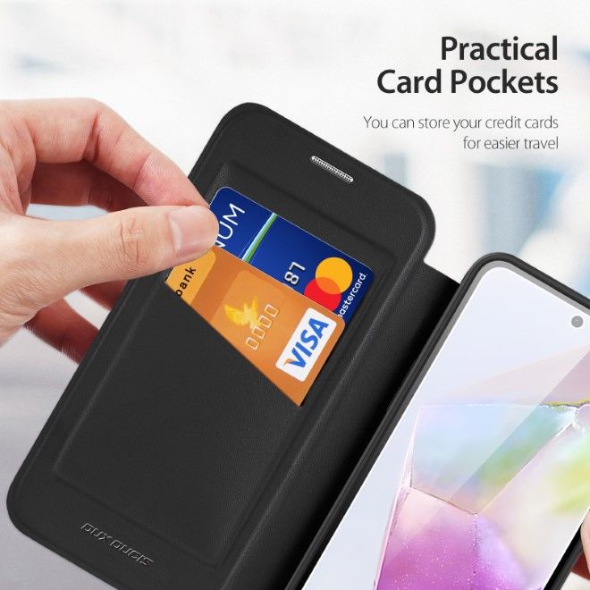 Dux Ducis - Samsung Galaxy A36 5G / A56 5G Hülle - Leder Bookcover mit Standfunktion - Skin X Pro Series - schwarz