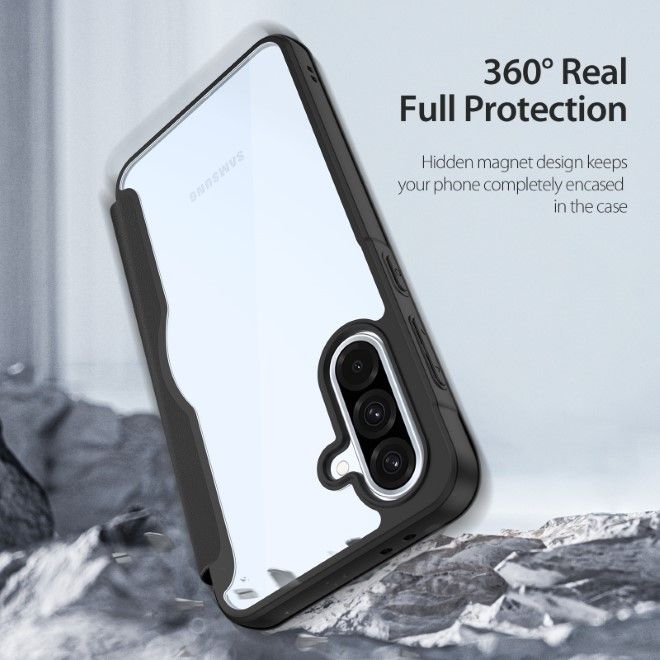 Dux Ducis - Samsung Galaxy A36 5G / A56 5G Hülle - Leder Bookcover mit Standfunktion - Skin X Pro Series - schwarz