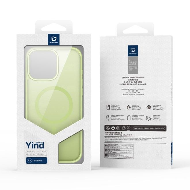 Dux Ducis - iPhone 16 Pro Hülle - TPU und PC Hardcase - MagSafe kompatibel - Yind Series - lime
