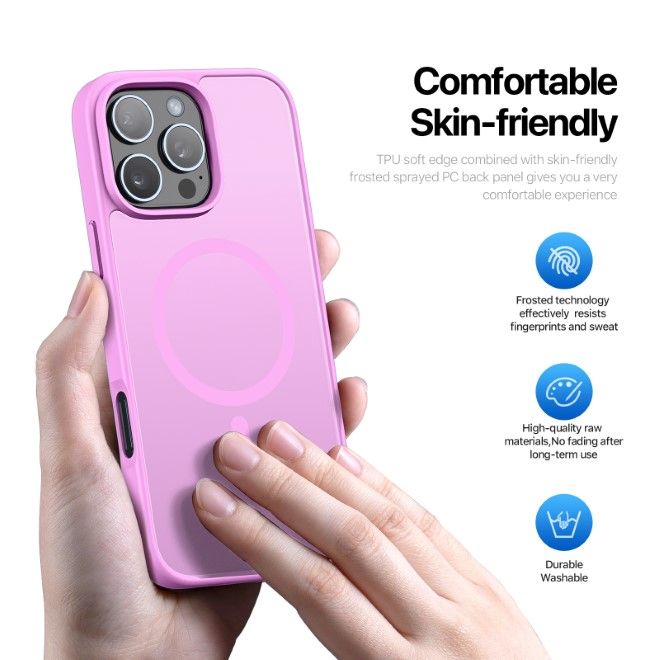 Dux Ducis - iPhone 16 Pro Hülle - TPU und PC Hardcase - MagSafe kompatibel - Yind Series - rose pink