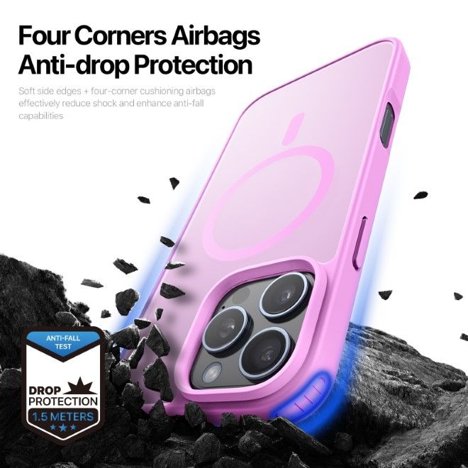 Dux Ducis - iPhone 16 Pro Hülle - TPU und PC Hardcase - MagSafe kompatibel - Yind Series - rose pink