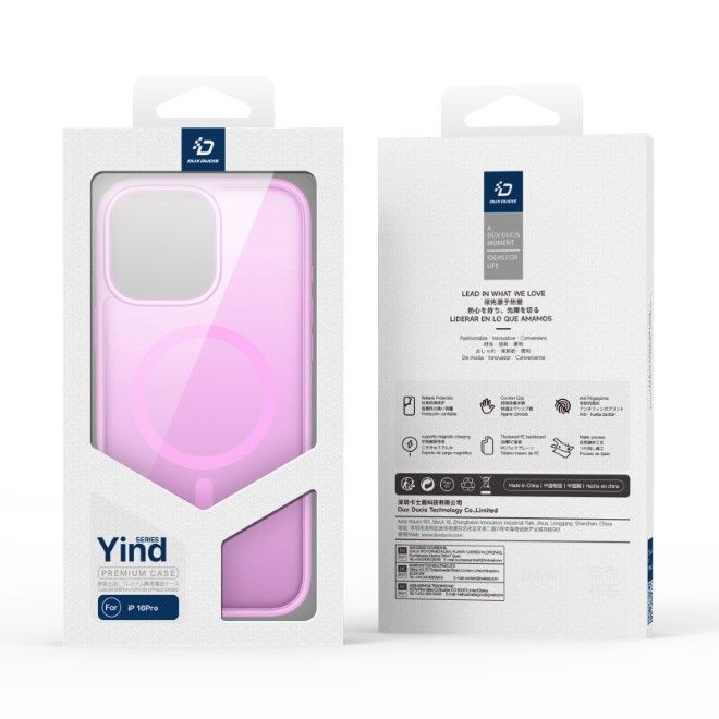 Dux Ducis - iPhone 16 Pro Hülle - TPU und PC Hardcase - MagSafe kompatibel - Yind Series - rose pink