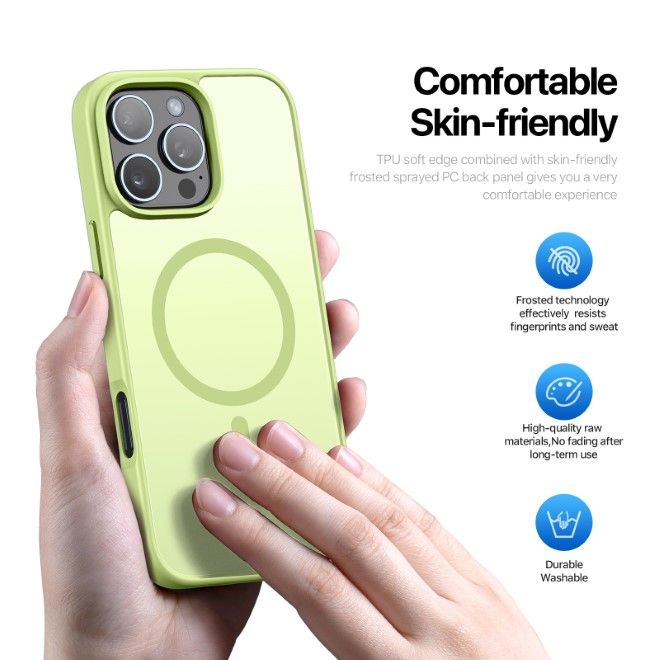 Dux Ducis - iPhone 16 Pro Max Hülle - TPU und PC Hardcase - MagSafe kompatibel - Yind Series - lime