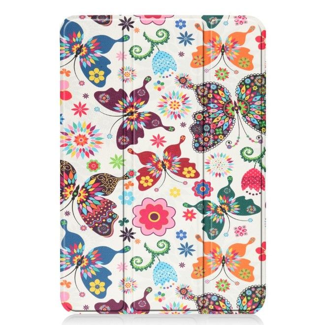 iPad mini 7 (2024) / mini 6 (2021) Hülle - Dreifach faltbares Case aus Leder - Schmetterlinge