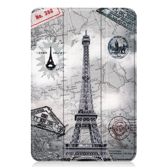 iPad mini 7 (2024) / mini 6 (2021) Hülle - Dreifach faltbares Case aus Leder - Eiffelturm