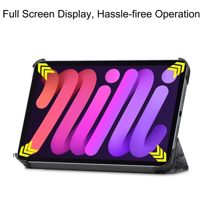 iPad mini 7 (2024) / mini 6 (2021) Hülle - Dreifach faltbares Case aus Leder - Eiffelturm