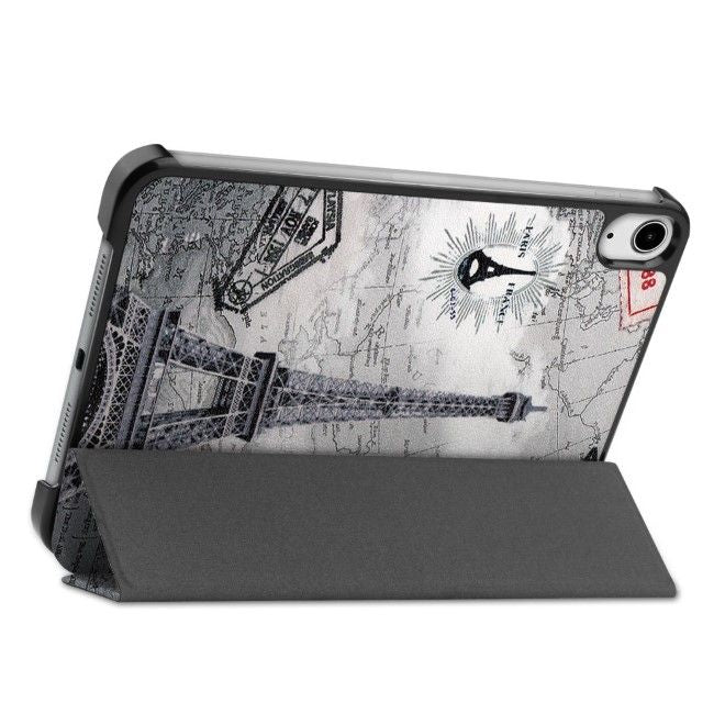 iPad mini 7 (2024) / mini 6 (2021) Hülle - Dreifach faltbares Case aus Leder - Eiffelturm