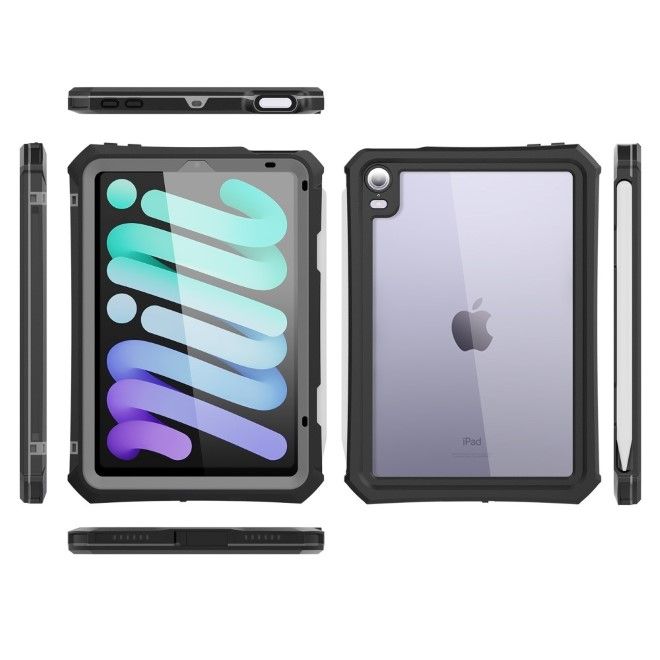 Shellbox - iPad mini 7 (2024) / mini 6 (2021) Outdoor Hülle - Wasserdicht nach IP68 - Shockproof - transparent