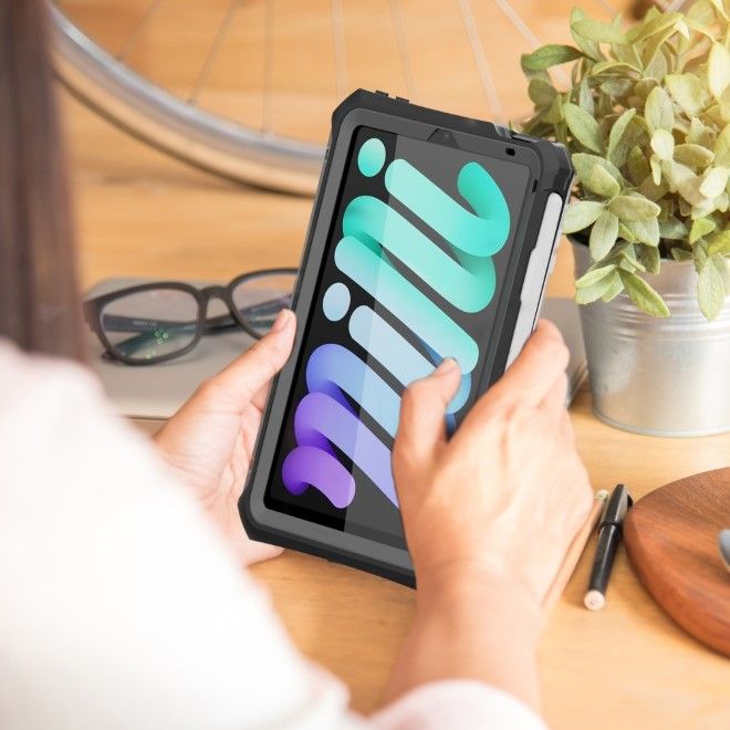 Shellbox - iPad mini 7 (2024) / mini 6 (2021) Outdoor Hülle - Wasserdicht nach IP68 - Shockproof - transparent