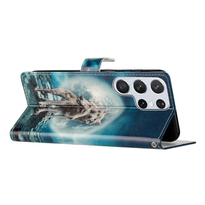 Samsung Galaxy S25 Ultra Handy Hülle - Leder Bookcover Image Series - Wolf