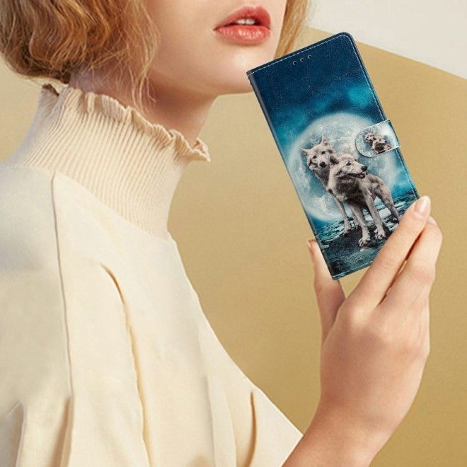 Samsung Galaxy S25 Ultra Handy Hülle - Leder Bookcover Image Series - Wolf