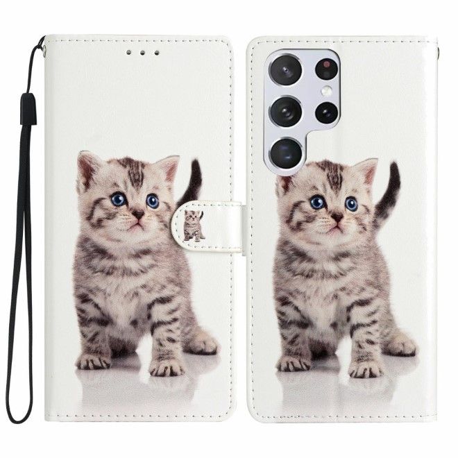 Samsung Galaxy S25 Ultra Handy Hülle - Leder Bookcover Image Series - Katze