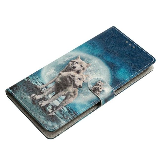 Samsung Galaxy S25+ Handy Hülle - Leder Bookcover Image Series - Wolf