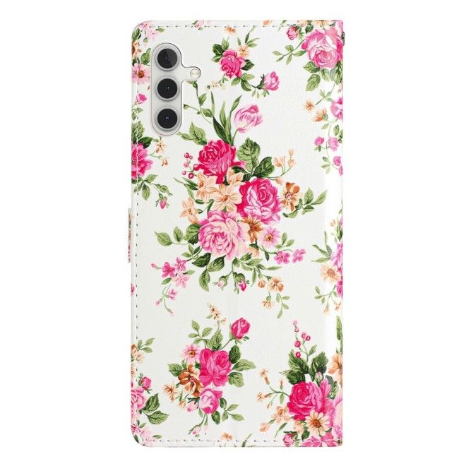 Samsung Galaxy S25+ Handy Hülle - Leder Bookcover Image Series - rote Blumen