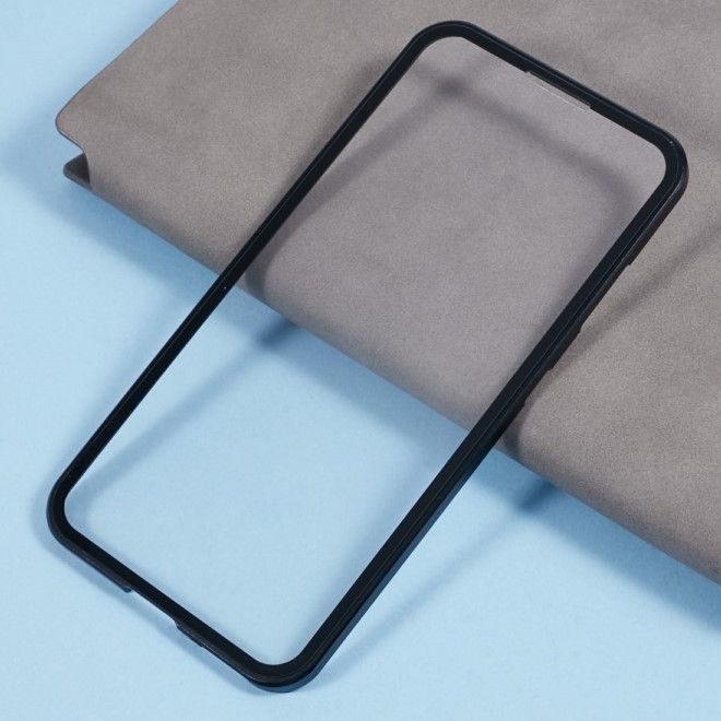 Samsung Galaxy S25 Hülle - 360 Grad PanzerGlas Alu Case mit Magnet-Technologie - schwarz