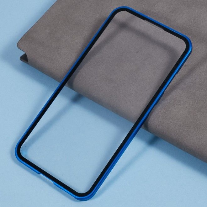 Samsung Galaxy S25 Hülle - 360 Grad PanzerGlas Alu Case mit Magnet-Technologie - blau