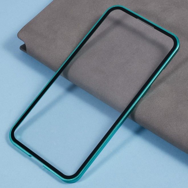 Samsung Galaxy S25+ Hülle - 360 Grad PanzerGlas Alu Case mit Magnet-Technologie - grün