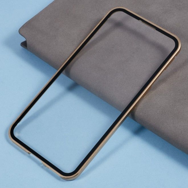 Samsung Galaxy S25+ Hülle - 360 Grad PanzerGlas Alu Case mit Magnet-Technologie - gold