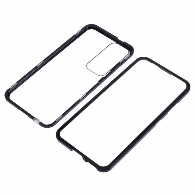 Samsung Galaxy S25+ Hülle - 360 Grad PanzerGlas Alu Case mit Magnet-Technologie - schwarz