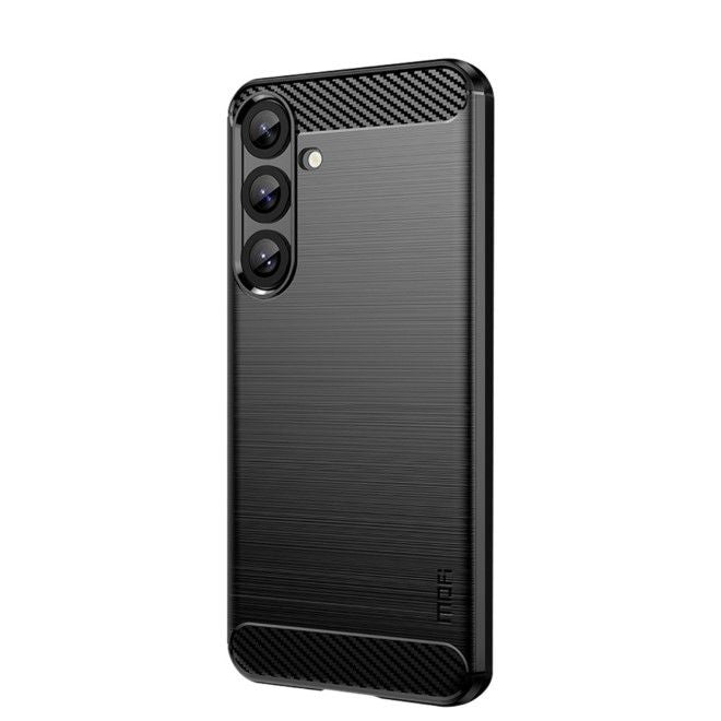 Mofi - Samsung Galaxy S25+ Hülle - TPU Softcase - Carbon Fiber Series - schwarz