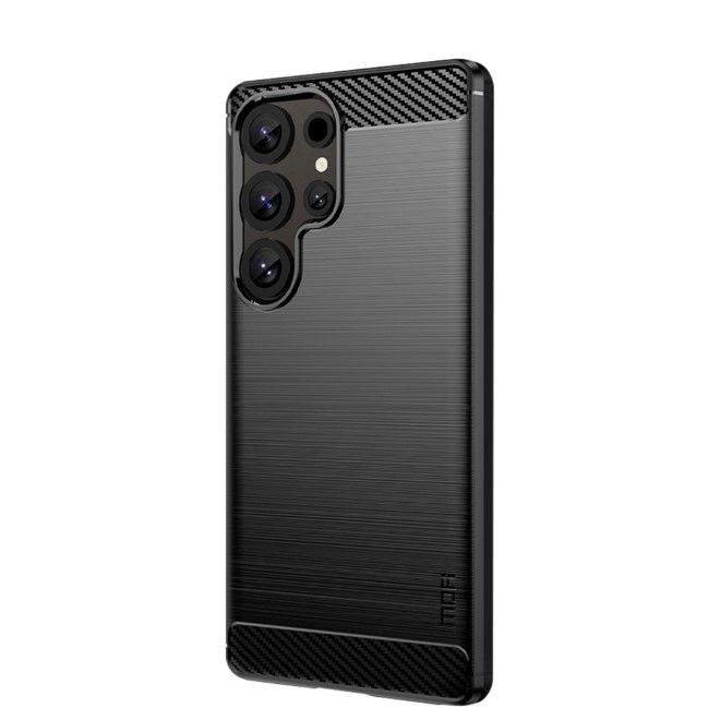 Mofi - Samsung Galaxy S25 Ultra Hülle - TPU Softcase - Carbon Fiber Series - schwarz