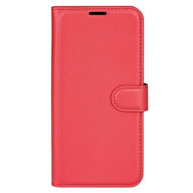 Samsung Galaxy S25 Ultra Handy Hülle - Litchi Leder Bookcover Series - rot
