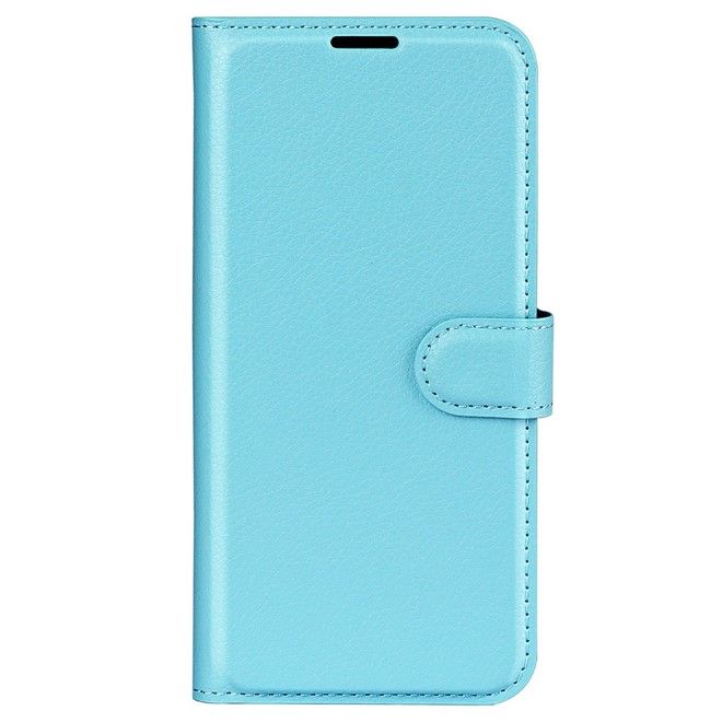 Samsung Galaxy S25 Ultra Handy Hülle - Litchi Leder Bookcover Series - blau