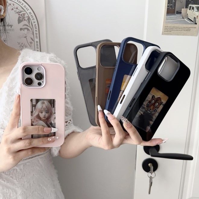Coque pour iPhone 16 Pro Max - Coque rigide en TPU et acrylique - Écran 4 couleurs à encre électronique personnalisable avec NFC - Noir