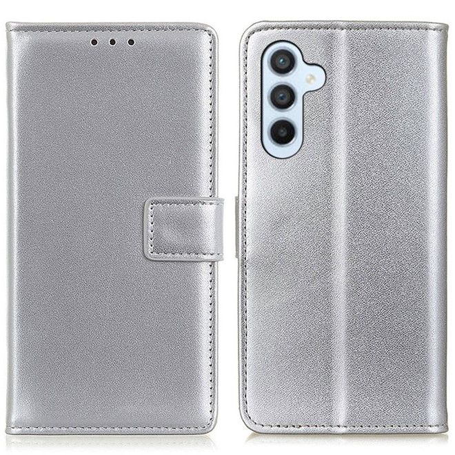 Samsung Galaxy S25+ / S24+ Handy Hülle - Classic II Leder Bookcover Series - silber