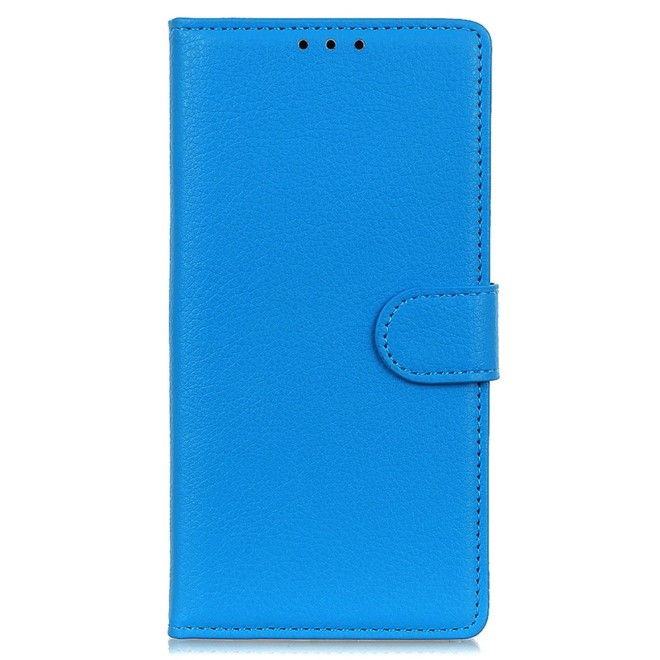 Samsung Galaxy S25 / S24 Handy Hülle - Litchi Leder Bookcover Series - blau