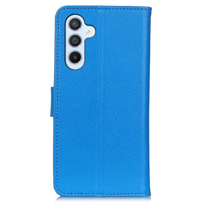 Samsung Galaxy S25 / S24 Handy Hülle - Litchi Leder Bookcover Series - blau