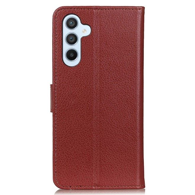 Samsung Galaxy S25 / S24 Handy Hülle - Litchi Leder Bookcover Series - braun