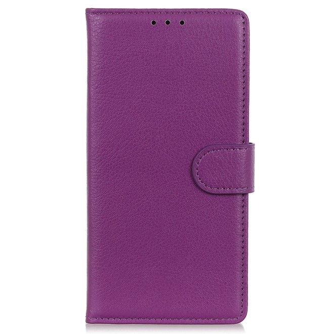 Samsung Galaxy S25 / S24 Handy Hülle - Litchi Leder Bookcover Series - purpur