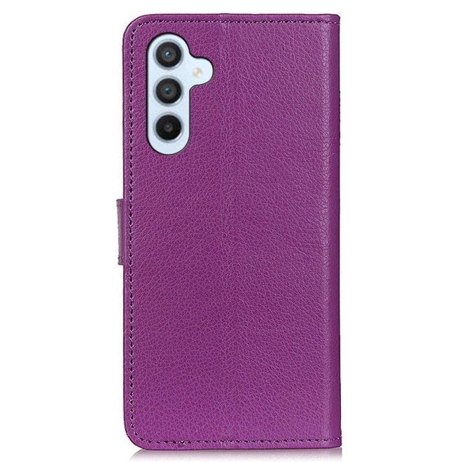 Samsung Galaxy S25 / S24 Handy Hülle - Litchi Leder Bookcover Series - purpur