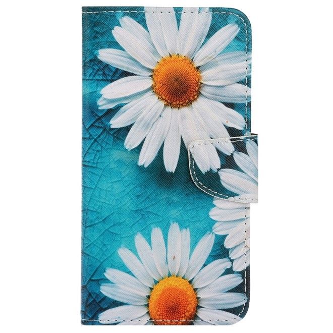 Samsung Galaxy S24 Handy Hülle - Leder Bookcover Image Series - weisse Blumen