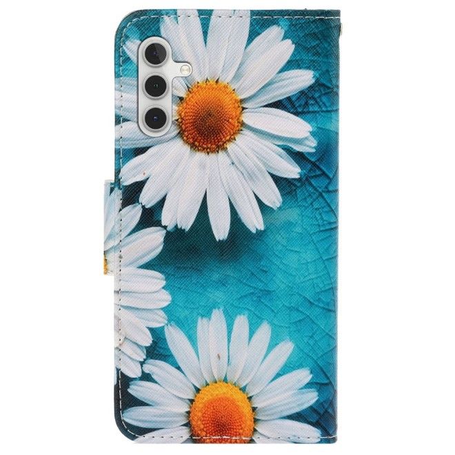 Samsung Galaxy S24 Handy Hülle - Leder Bookcover Image Series - weisse Blumen