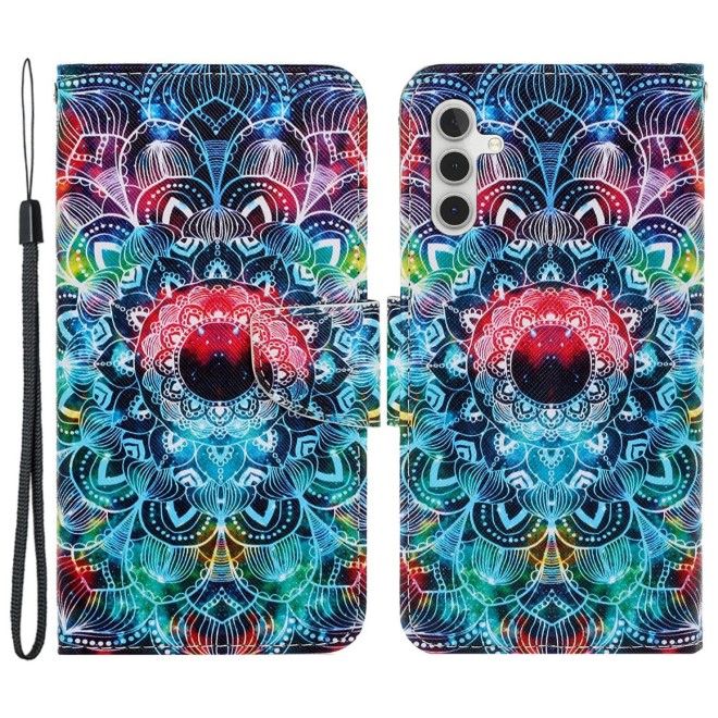 Samsung Galaxy S24 Handy Hülle - Leder Bookcover Image Series - Galaxy Mandala