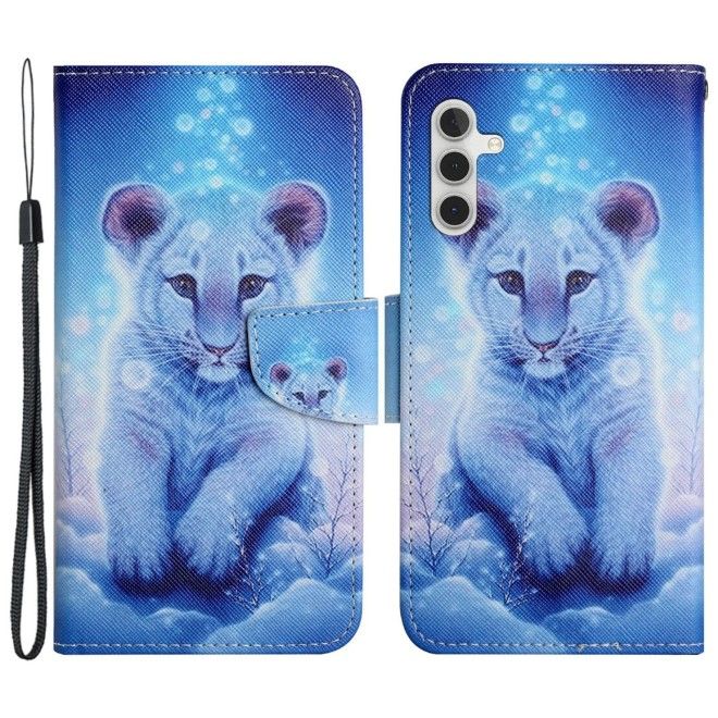 Samsung Galaxy S24 Handy Hülle - Leder Bookcover Image Series - Leopard