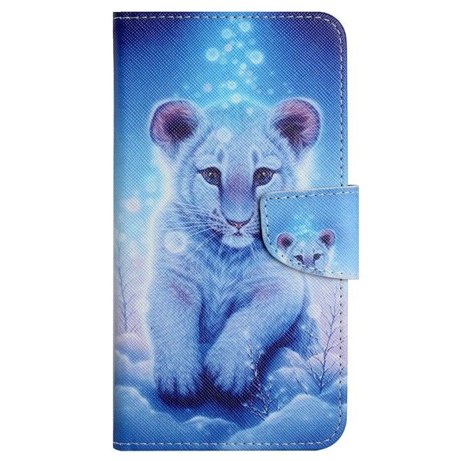 Samsung Galaxy S24 Handy Hülle - Leder Bookcover Image Series - Leopard