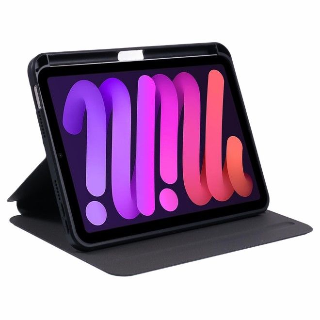 Étui pour iPad mini 7 (2024) / mini 6 (2021) - Étui en cuir rotatif à 360° - Noir