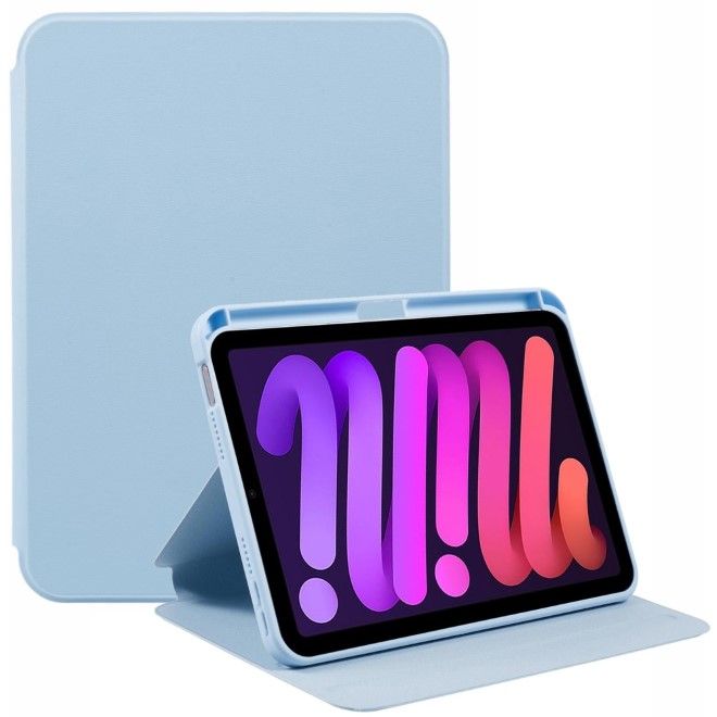 iPad mini 7 (2024) / mini 6 (2021) Hülle - 360° rotierbares Case aus Leder - blau