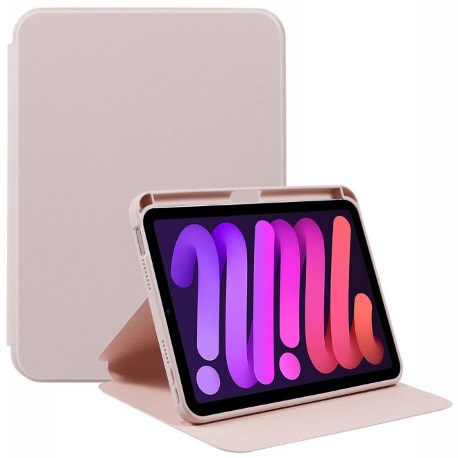 iPad mini 7 (2024) / mini 6 (2021) Hülle - 360° rotierbares Case aus Leder - rosegold