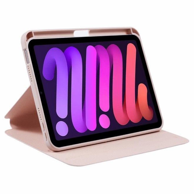 iPad mini 7 (2024) / mini 6 (2021) Hülle - 360° rotierbares Case aus Leder - rosegold