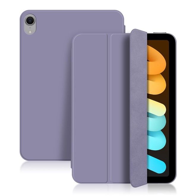 iPad mini 7 (2024) / mini 6 (2021) Leder Hülle - dreifach faltbar - purpur