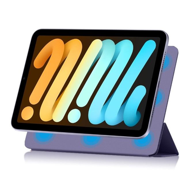 iPad mini 7 (2024) / mini 6 (2021) Leder Hülle - dreifach faltbar - purpur